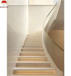 Indoor Cream Beige Marble Anti-Slip Curved Stairs Skirting Tiles for Modern