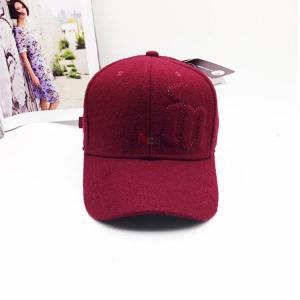 China 100% Wool Material Custom Embroidered Baseball Caps No Minimum Eco Friendly on sale