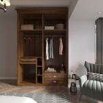 Stylish And Functional Solid Wood 15mm Swing Door Wardrobes Hotel , Apartment