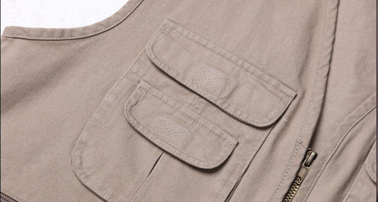 2022 Multi-pocket V-neck Cotton Plain Custom Utility Tank Top Vest Mens Clothing Men Cotton Vests Fishing Vests