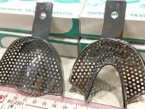 Wholesale Silver Color Metal Dental Trays , Dental Impression Material Long Lasting from china suppliers