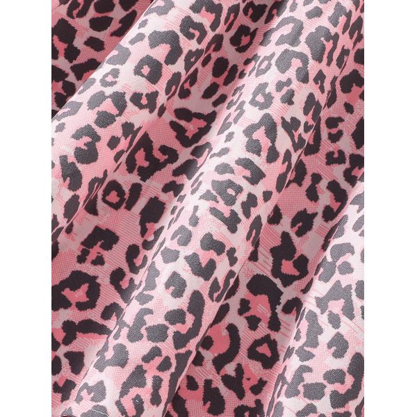 Girls Short Skirts And Dresses Leopard Printed in 91%Polyester 9%Spandex fabric