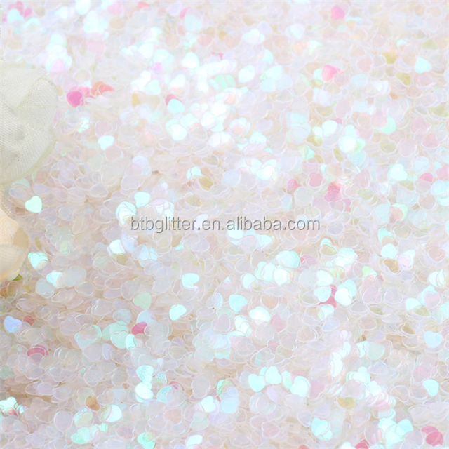 Thousand Choices Offered Sequins 3mm Peach Heart Shape Mixed Glitter PVC Material for Artware