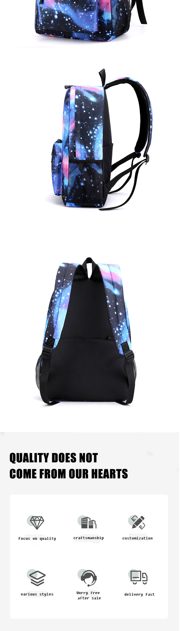 Customized Stylish Teenager Children Book Bag Personalized School Bags Backpack For Kid Girls Boys