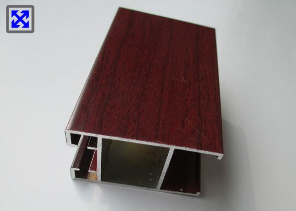 Red Rosewood Transfer Aluminium Profile System , Aluminium Sliding Door Profiles