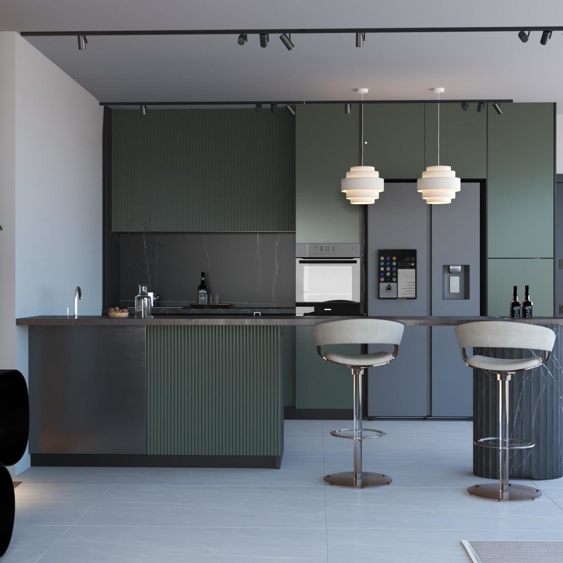 Melamine Kitchen Cabinet Modern Furniture Designer Cabinet Set For Apartment