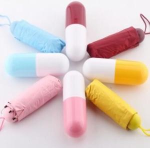 Wholesale Mini Capsule Small Lightweight Umbrella / Folding Umbrella Metal Tips 85cm Dia from china suppliers