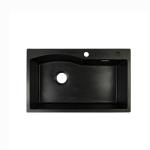 Apartment Single Bowl Quartz Stone Kitchen Sink 750*450*210mm