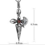 Men's Jewelry Vintage Sword 925 Silver Amulet Pendant Necklace (N046031W)