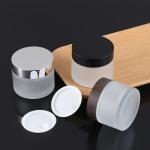 Clear Frosted Skincare Transparent Glass Jars Cosmetic 30ml 50ml 50g