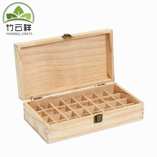 32 Holes Recyclable Aromatherapy Oil Storage Box Pine Wood Laser Engrave Gift