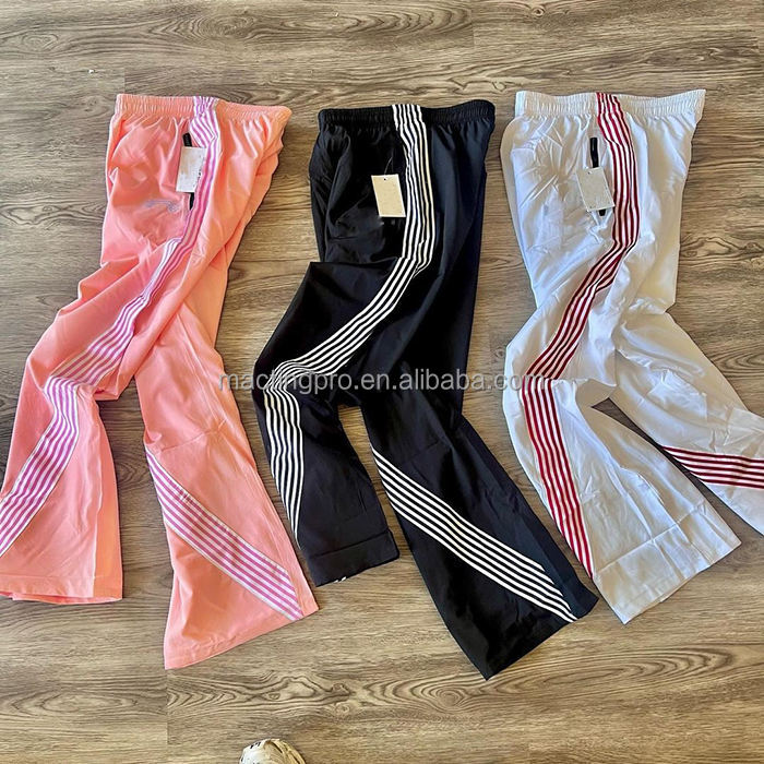 Grey Flare Sweatpants Elastic Waist Closure Men'S Y2K Streetwear Wide Leg Sweatpants