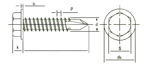 Stainless Steel 550 Hex Head Self Drilling Screws For Heavy Thick Metal Steel