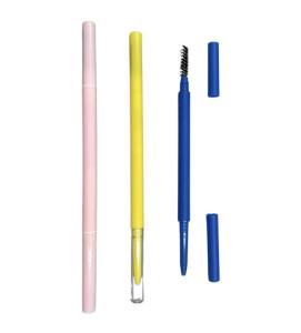 Wholesale Delicate Triangle Eyebrow Pencil 146mm 7mm ABS Double Head Eye Makeup Container With Brush from china suppliers