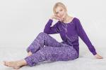 Fashionable Violet Womens Pyjama Sets Long Sleeve Top Australian Design