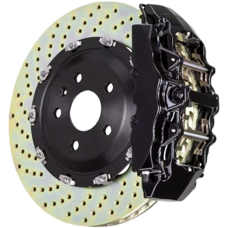 380mm Disc 8 Pot Brakes Black Aluminum Caliper Full Floating Bell