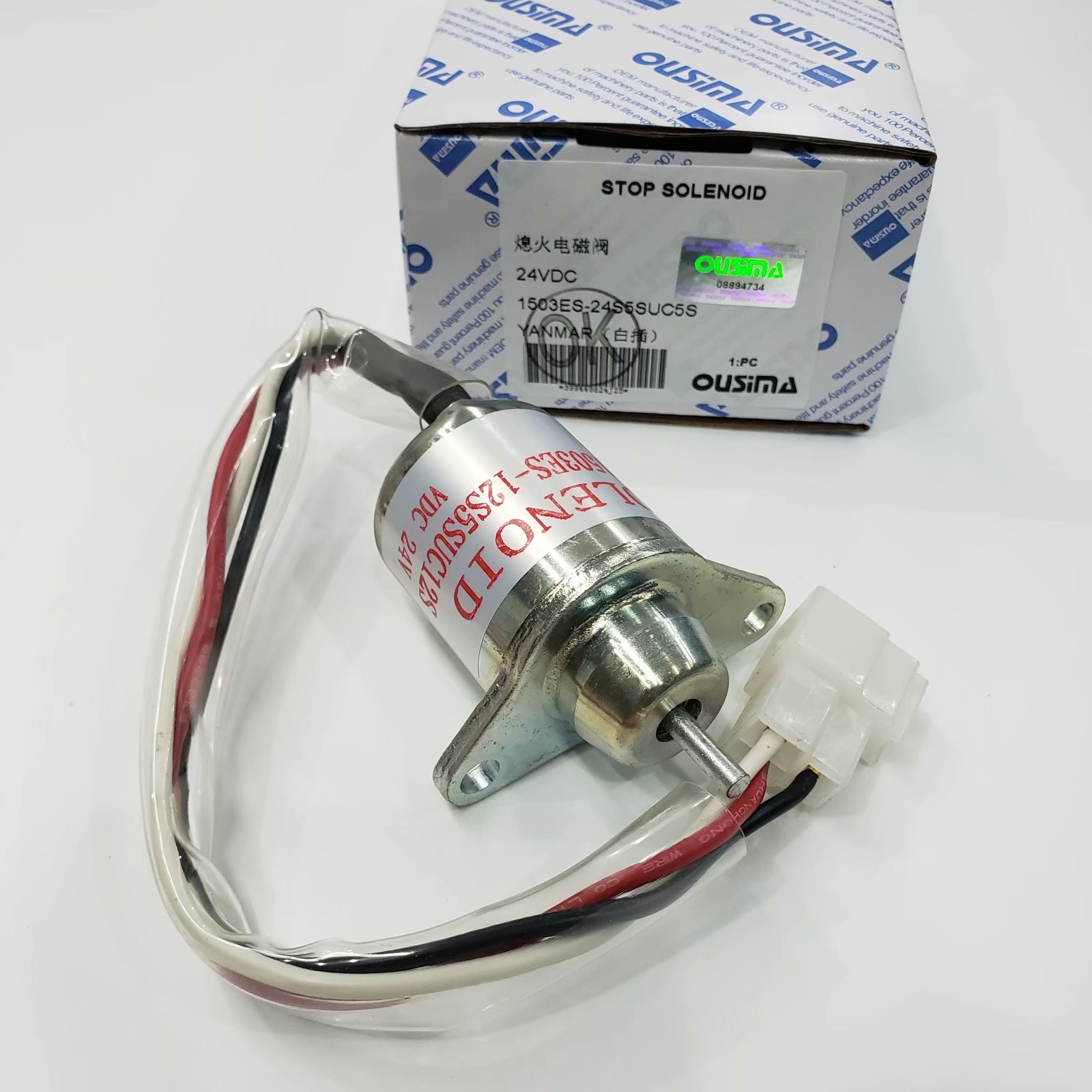 OUSIMA Fuel Shut Off Solenoid Valve 1503ES-24S5SUC5S 24V For Yanmar Excavator