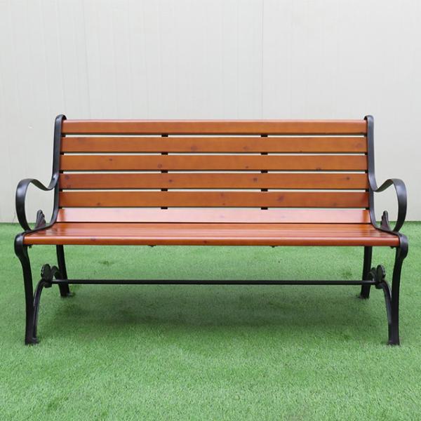 Patio Furniture Metal Outdoor Steel Wood Park Bench Seat Cast Iron Bench with