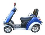 Comfortable 4 Wheel Power Scooters Blue Battery Operated Scooter Max. Speed 10km
