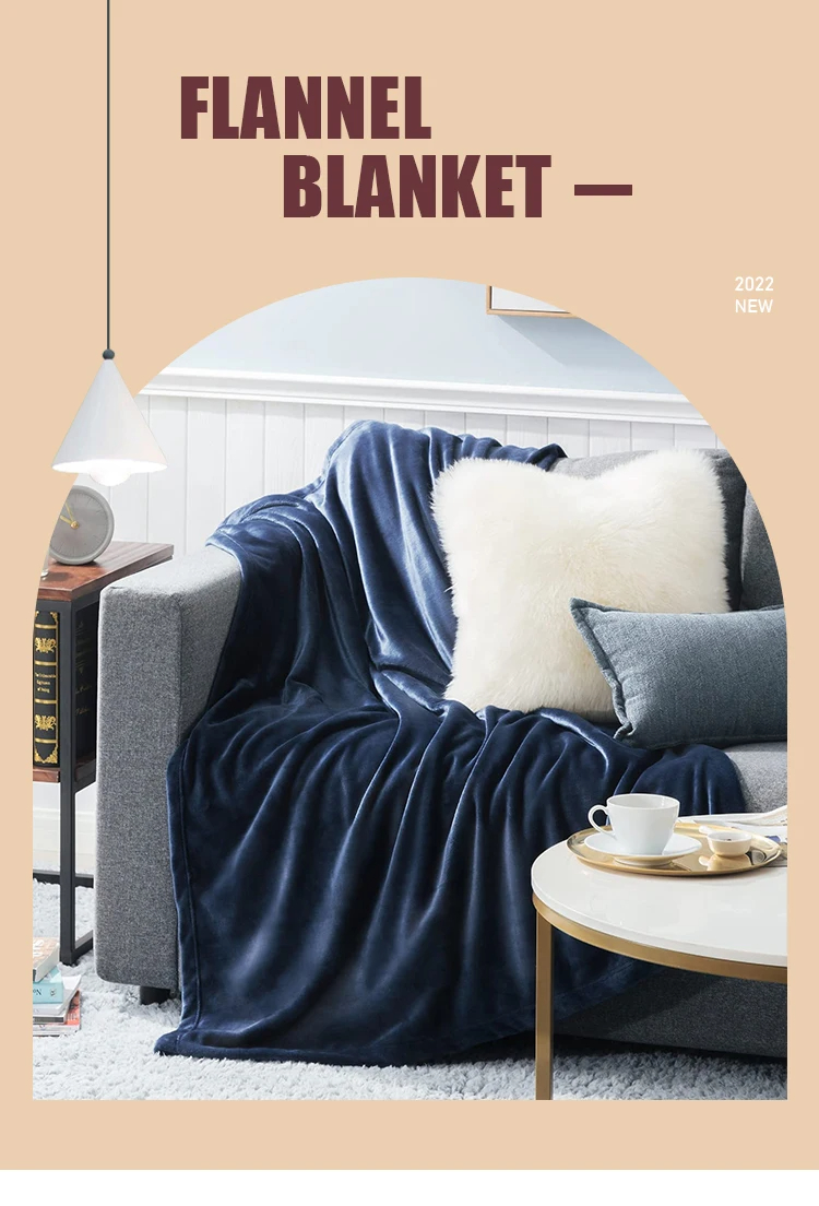 Super Soft Microfiber Flannel Blanket with European and American Style Construction