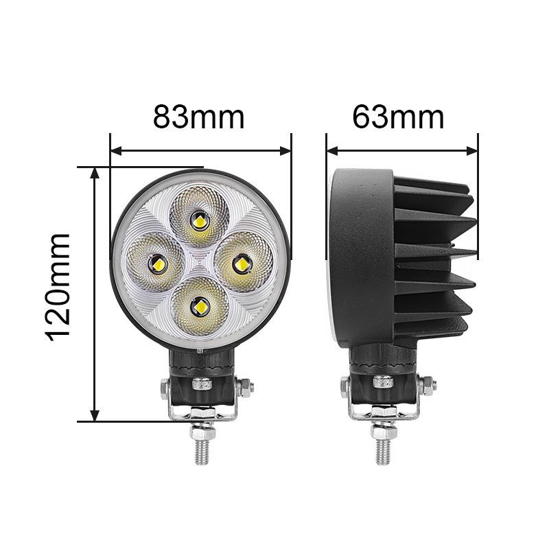 Waterproof Tractor Truck 40W Work Light Flood Beam Headlight