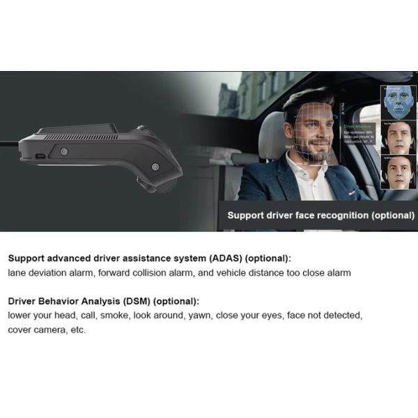 AI 4G Wifi 1080P Fatigue Alarm Advanced Driving Assistance System Dashcam CMSV6 GPS ADAS DSM BSM