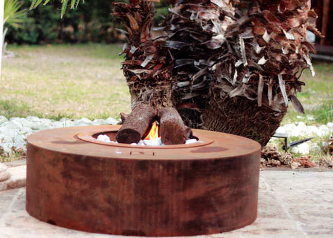 Eco Friendly Attractive Garden Heating Corten Steel Fire Pit Round Shape