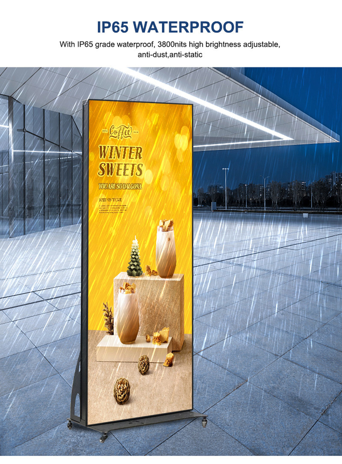 Flooring Standing Move Smart Digital Video Advertising Screen Outdoor P2.5