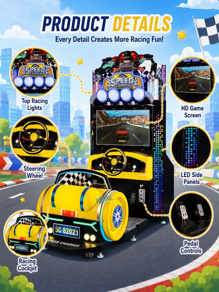 Arcade Amusement Hammer Driving Simulator Car Racing Machine