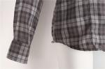 Slim fit grey Ladies Casual Plaid Shirts 56% Cotton 44% Polyester