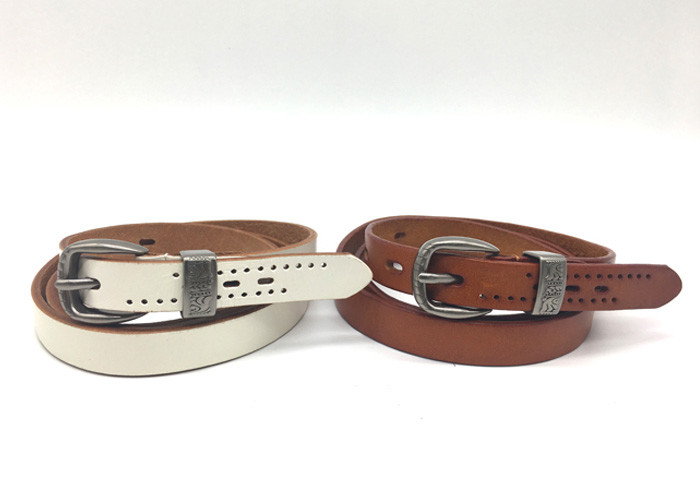 Elegant Women's Fashion Leather Belts , Solid Color Girl Dress Belt With Anti - silver Pin Buckle 7/8”(18mm) Wide