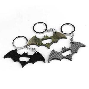 Wholesale Die casting cool innovative movie batman bat 2D souvenir beer bottle opener keychain, copper and bronze plating. from china suppliers