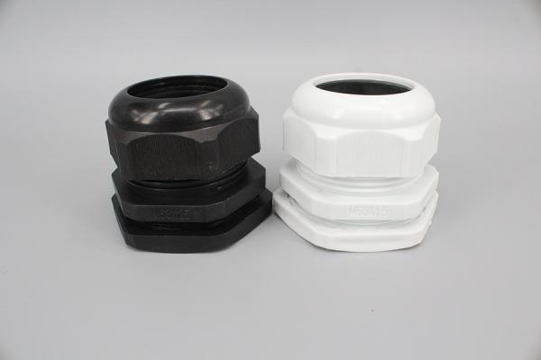 M12 Types of cable glands Waterproof Nylon plastic cable glands in White Black