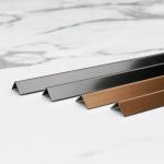 L Shaped Tile Edge Trim Color PVD Coated Rose Blonde Finish Stainless Steel