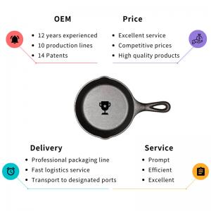 Wholesale OEM ODM Cast Iron Skillet Pan Pre Seasoned Frying Pan 26/30cm from china suppliers
