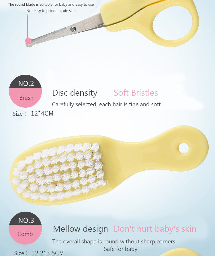 Wholesale Portable EVA Baby Care Kit For Newbron Nail Trimmer Hair Brush Thermometer Kit Baby Care Set