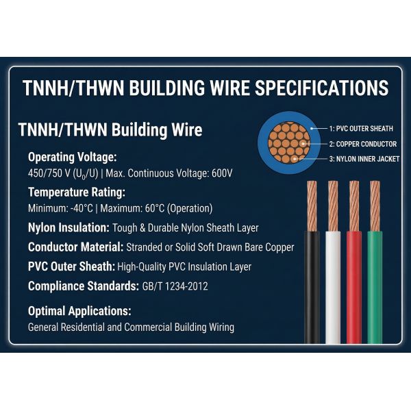 THHN THWN-2 Electrical Cable Wire 600V Rated Voltage PVC Insulation 2-14 AWG