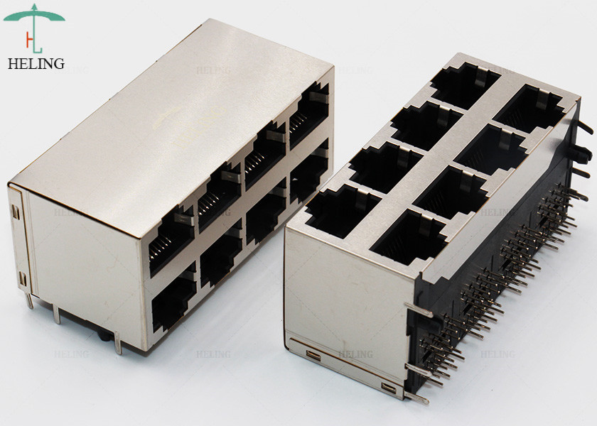 90 Degree Multiple Port RJ45 Female Jack MJ5988-B024-HRH1 1.5A 125VAC