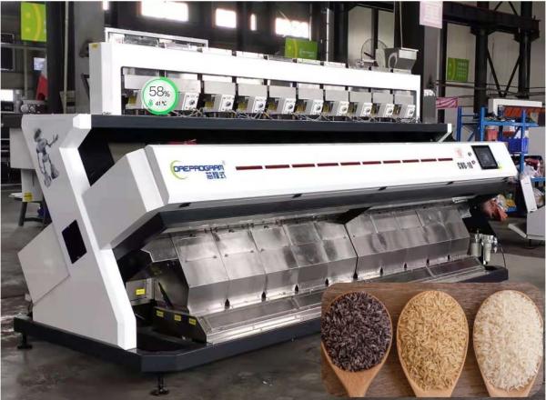 10 Chutes Rice Color Sorter Large Capacity Black White Red Brown Waterfall