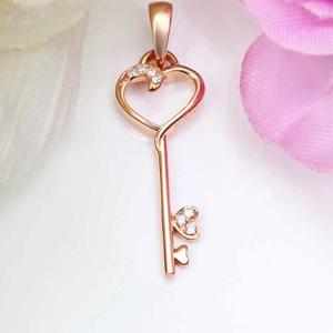 Wholesale 18K Rose Gold White Gold Yellow Gold Key Pendant with Diamonds (GDN014) from china suppliers