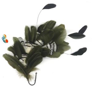 Wholesale 15*30 CM Stripped Coque and Goose Feather Flower Mount Perfect Headwear for Any Party from china suppliers