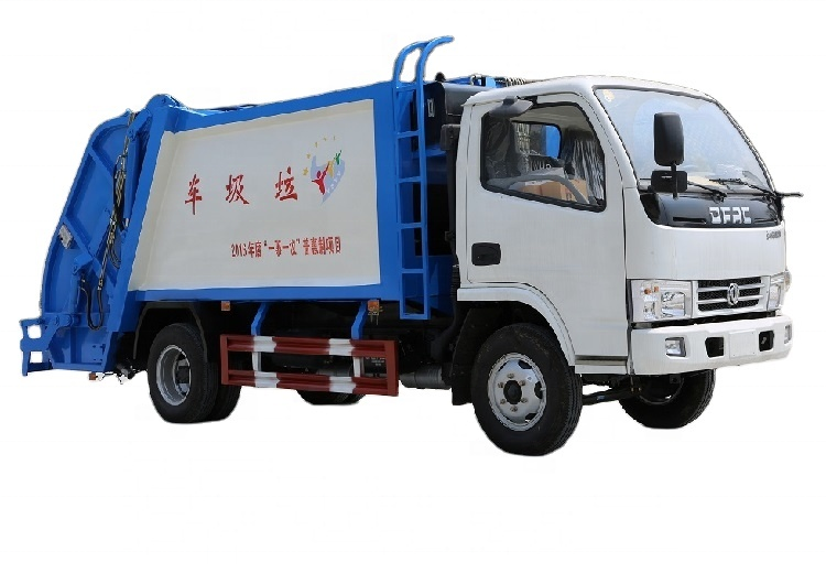 Manual Diesel Engine Pump 5cbm Compactor Garbage Truck for Kitchen Waste Recycling