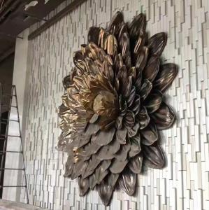 Wholesale 3D Large Metal Wall Sculpture Indoor Flower Decoration Copper from china suppliers