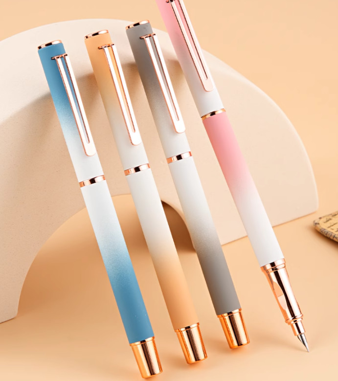 Metal upright pen 0.28 erasable erasing pen.Special color pen Metal pen for students School metal pen