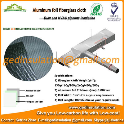 Insulation Materials,Aluminum Fiberglass Cloth Fabric 200g/M2 Fiberglass Fabric