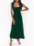 Spring Sleeveless Casual Party Dresses Women High Waist Midi Summer Dresses