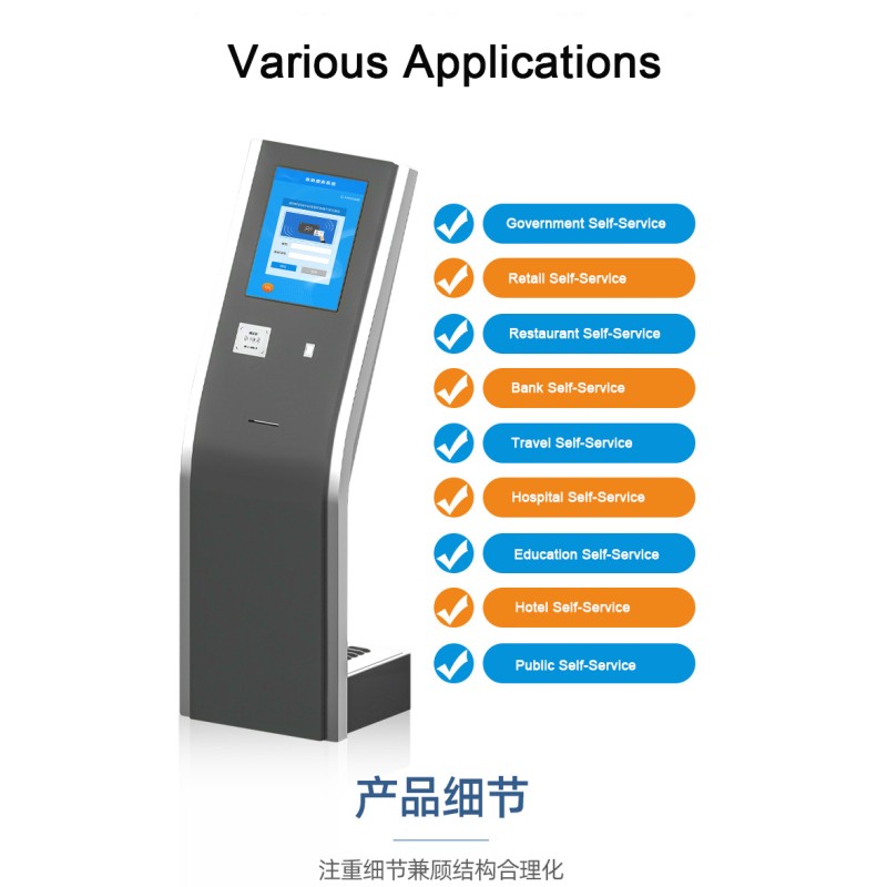 Indoor Bank/Hospital QMS Queue Management System with Ticket Dispenser Queue Kiosk Token Number Queuing Machine