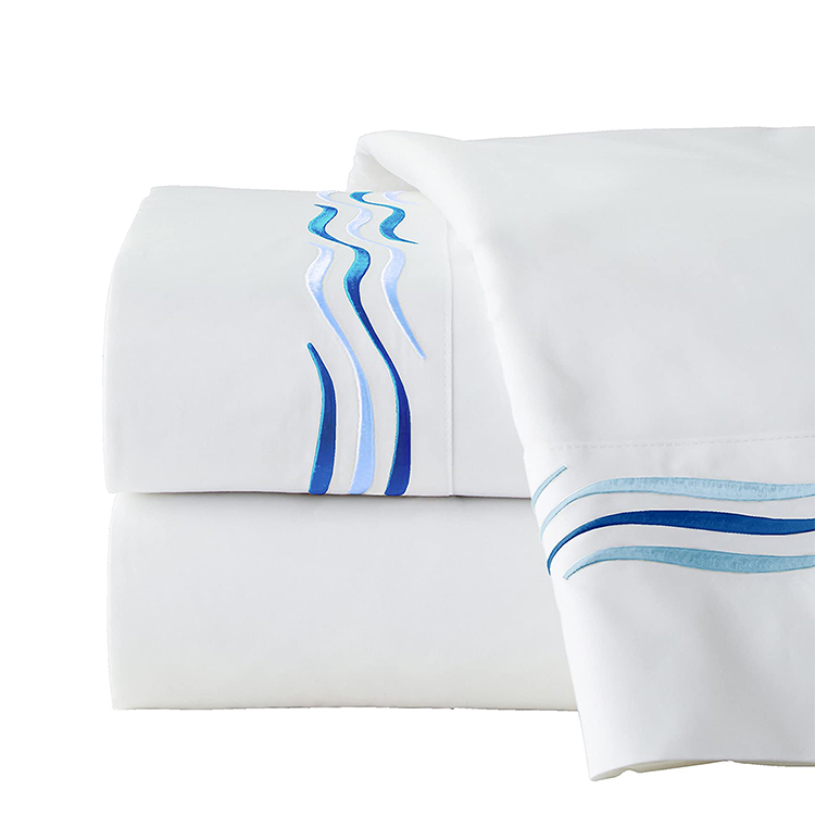 75GSM 100% Polyester Microfiber Fashion Bed Sheet with Beautiful Embroidery 4PCS Made