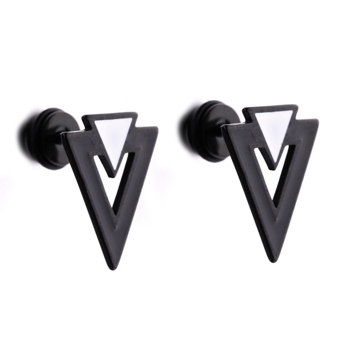 New arrival fashion double triangular design korea stud earrings