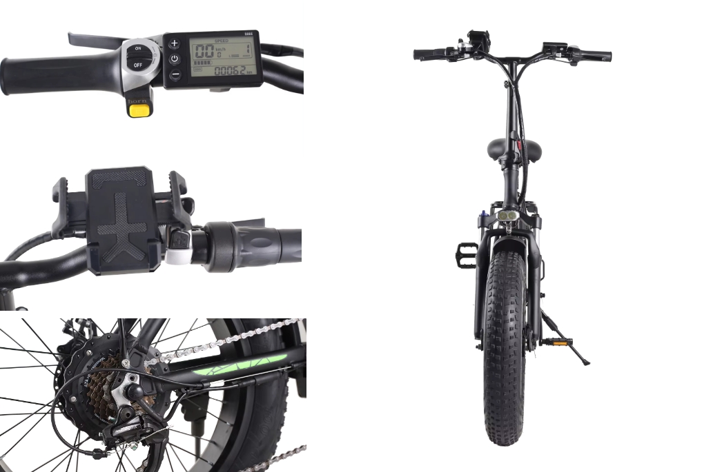 20 Inch Fat Tire Electric Folding Bike Long Range 500W Motor Ebike 15Ah Ebike Electric City Bike For Adult Electric Bicycle